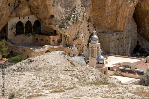 The Convent of Saint Thecla is a Greek Orthodox convent in Maaloula, Syria. It is administered by the Greek Orthodox Patriarchate of Antioch. Built in 1935. Syria. photo