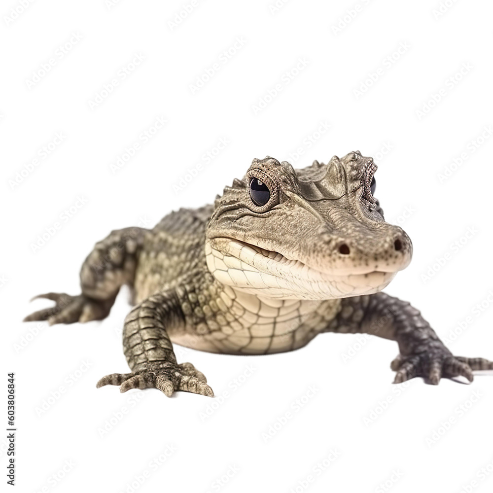 baby crocodile on a transparent background, Generative ai baby crocodile on a transparent background, Generative ai