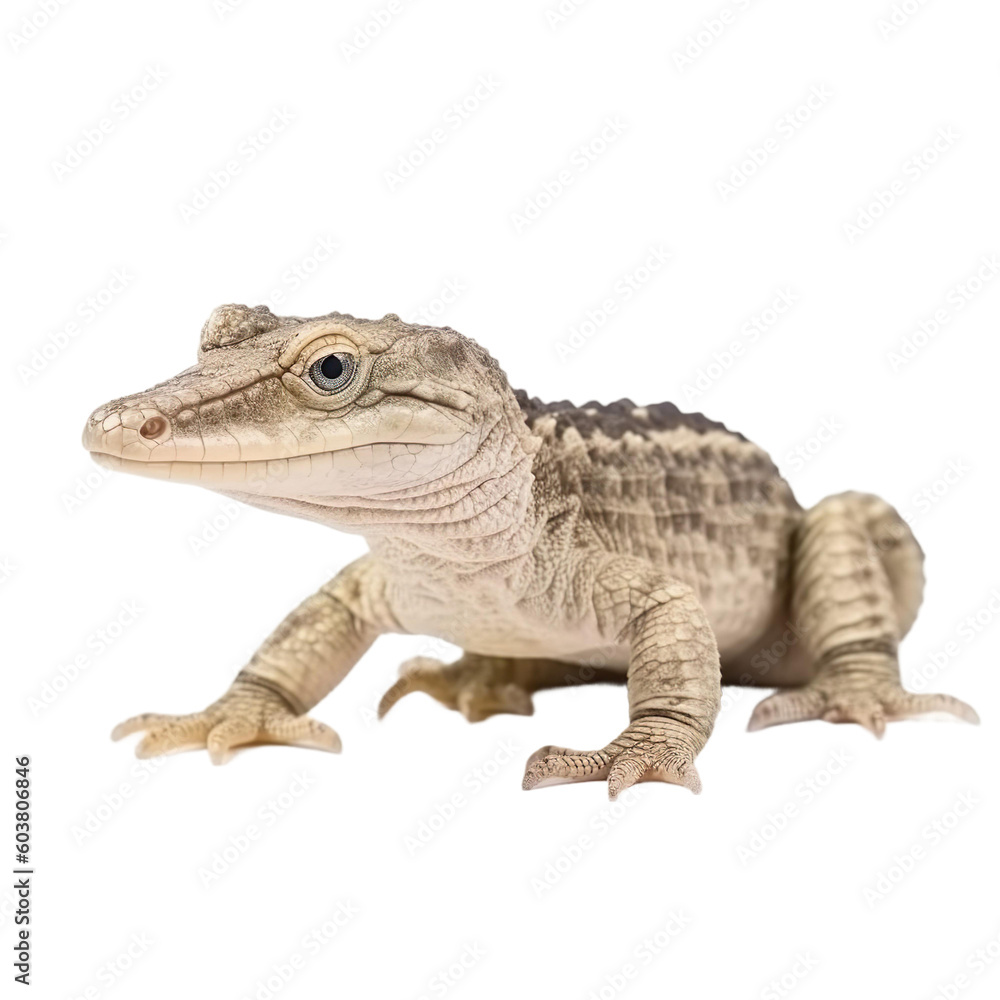 Fototapeta premium baby crocodile on a transparent background, Generative ai
