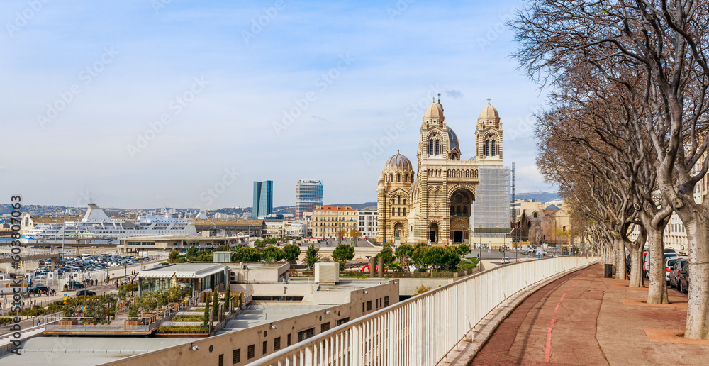 Fototapeta premium Cityscape of french city Marseille. France, Europe