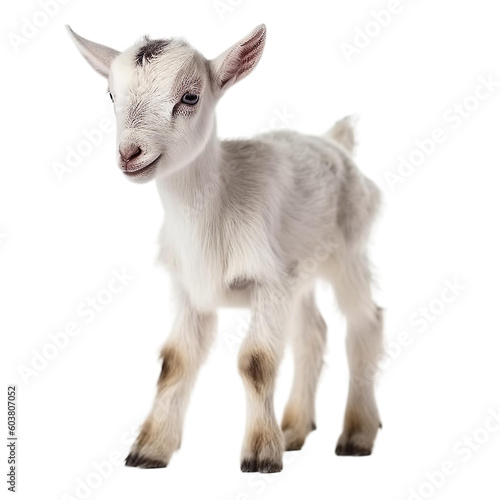 baby goat on a transparent background, Generative ai