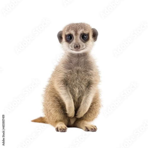 baby Meerkat on a transparent background, Generative ai