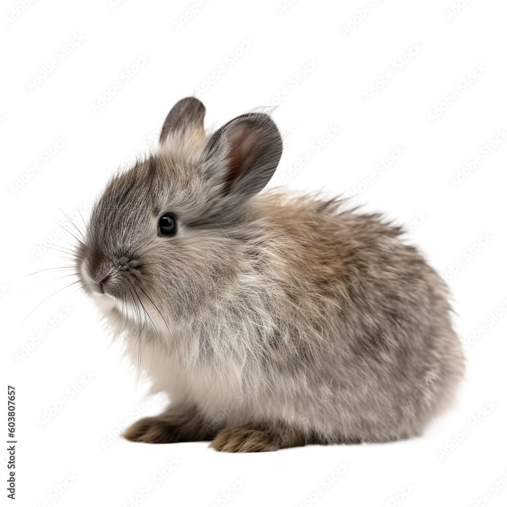 Obraz premium baby rabbit on a transparent background, Generative ai