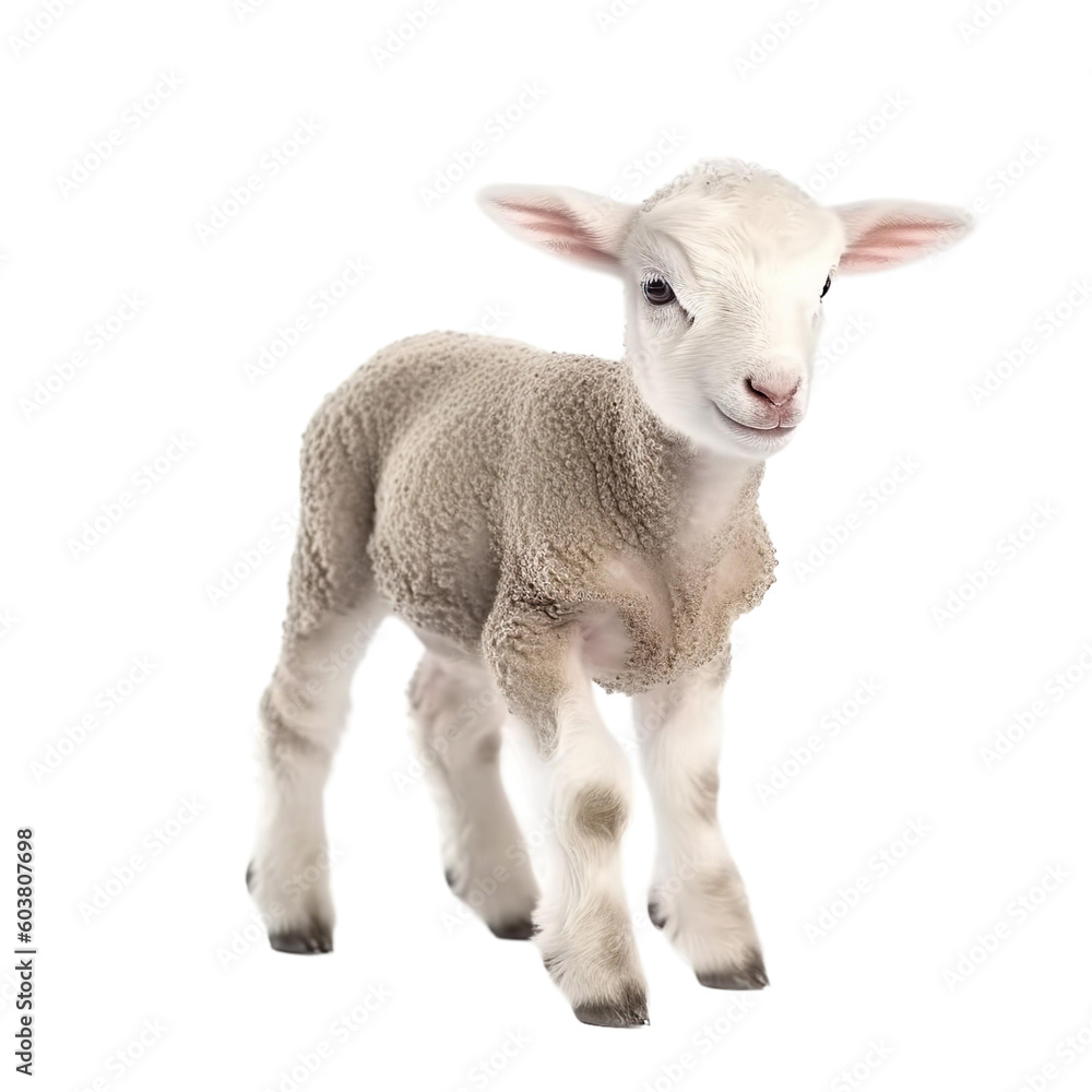 baby Sheep on a transparent background, Generative ai baby Sheep on a transparent background, Generative ai