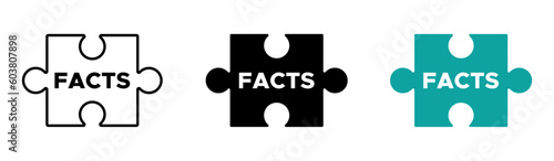  Concept image with FACTS word. Puzzle piece