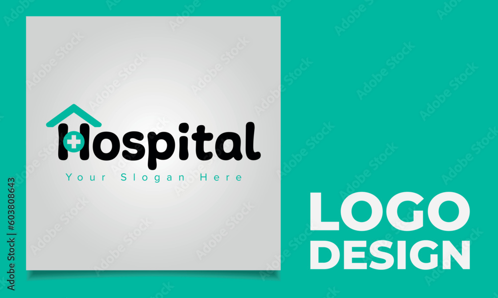 Unique hospital logo design vector Unique hospital logo design vector