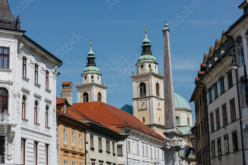 Beautiful old buildings in the city of Ljubljana, Slovenia © Dennis