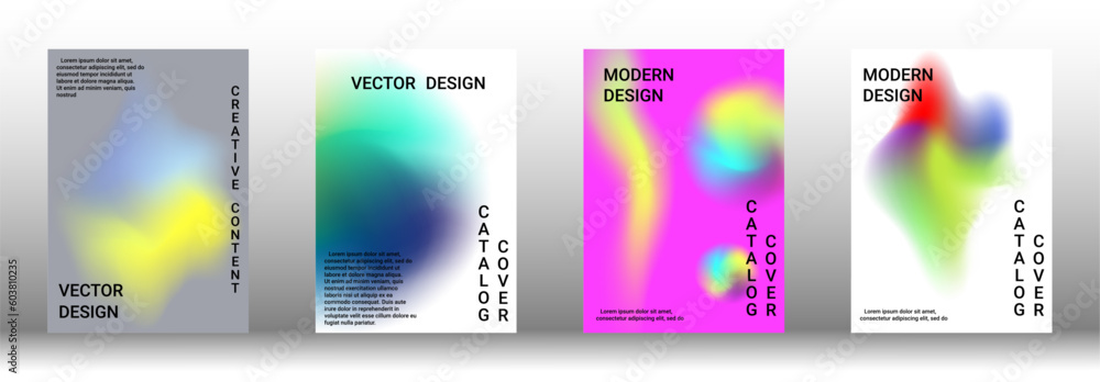 Fototapeta premium Artistic covers design. Creative fluid colors backgrounds. Set of abstract covers