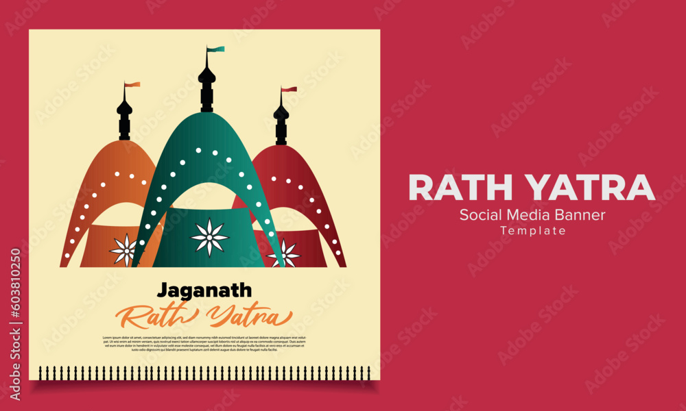 Naklejka premium Vector rath yatra festival for lord jagannath puri odisha festival banner