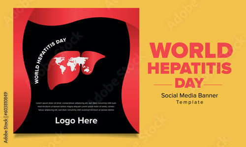 World hepatitis day banner design template