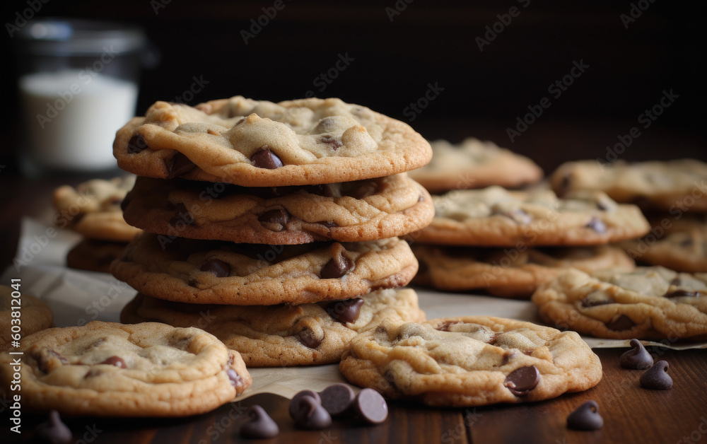 chocolate chip cookies created with Generative AI technology chocolate chip cookies created with Generative AI technology