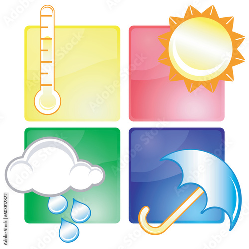 Set of different weather icons