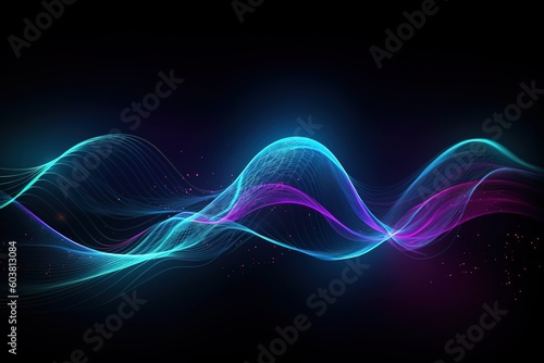 Electric Wallpaper with Wave Line Illustration