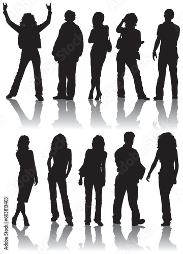 Vector silhouettes man and women, illustration