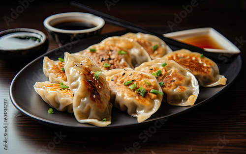 Japanese style gyoza created with Generative AI technology