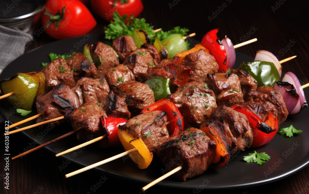 Beef kebabs created with Generative AI technology