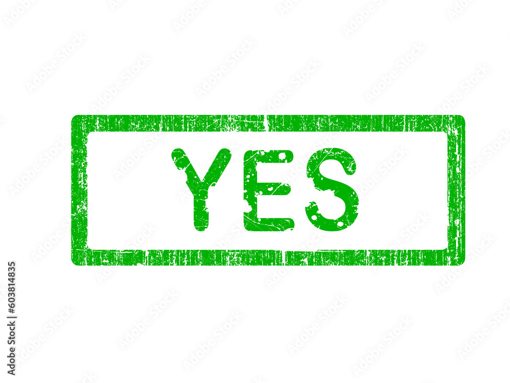 Grunge Office Stamp with the word YES in a grunge splattered text. (Letters have been uniquily designed and created by hand) Grunge Office Stamp with the word YES in a grunge splattered text. (Letters have been uniquily designed and created by hand)