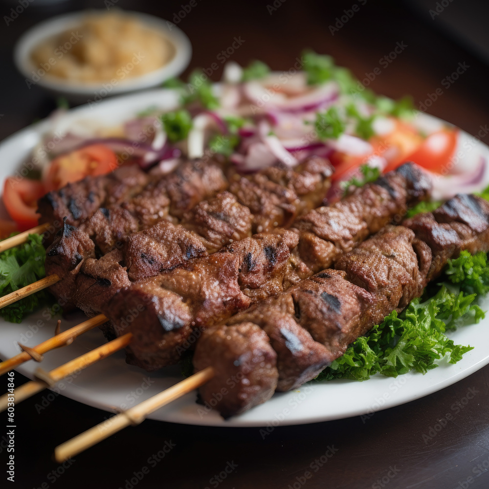 Beef kebabs created with Generative AI technology