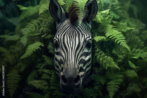 zebra in the jungle