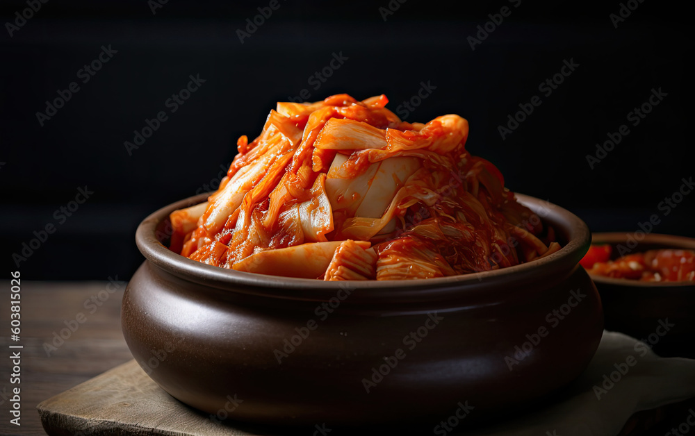 Korean and kimchi created with Generative AI technology Stock ...