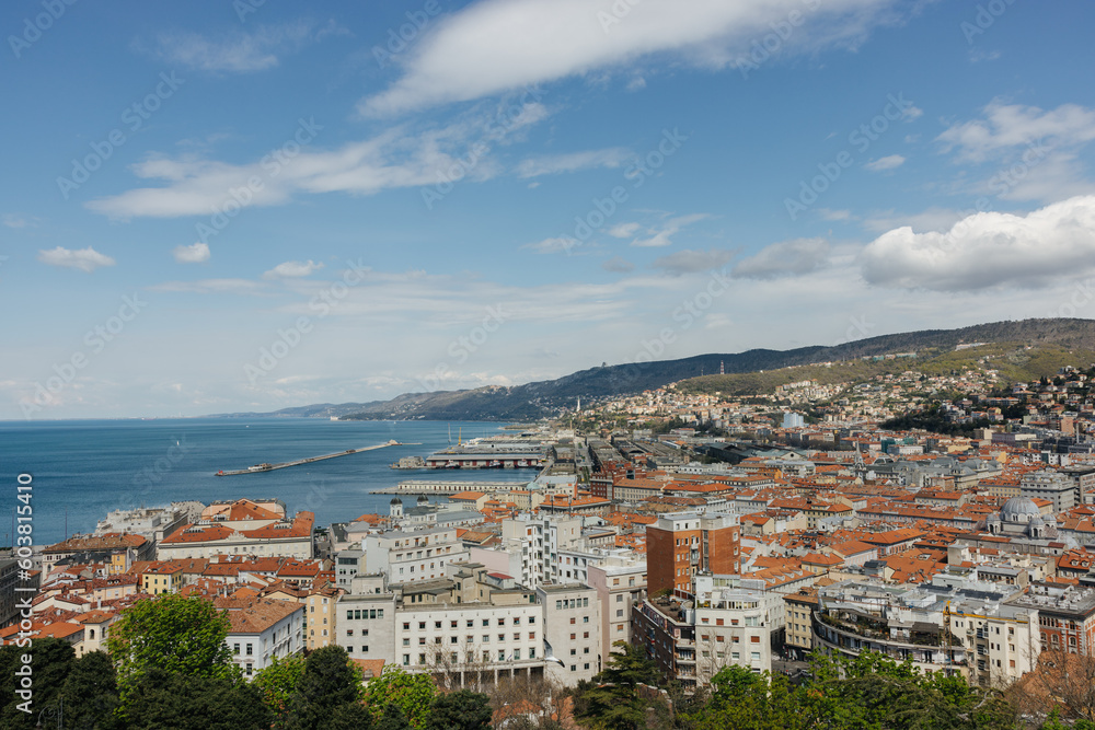 City of Trieste in Italy on a sunny day