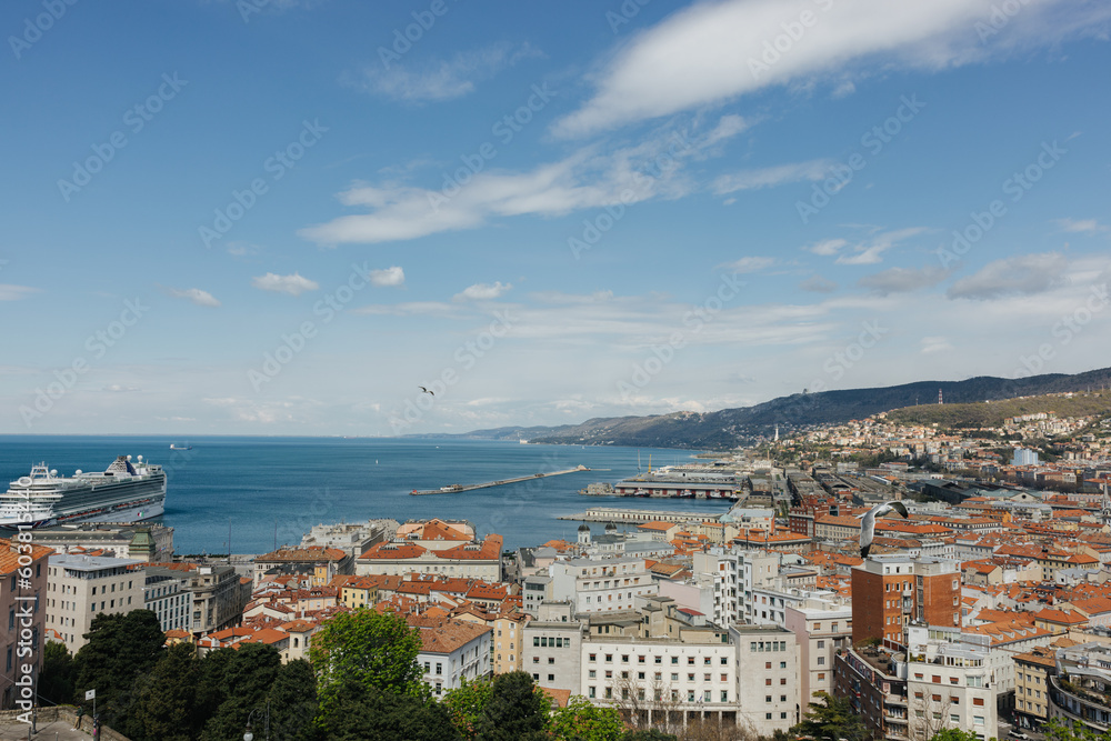 City of Trieste in Italy on a sunny day