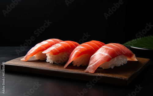 Nigiri sushi created with Generative AI technology