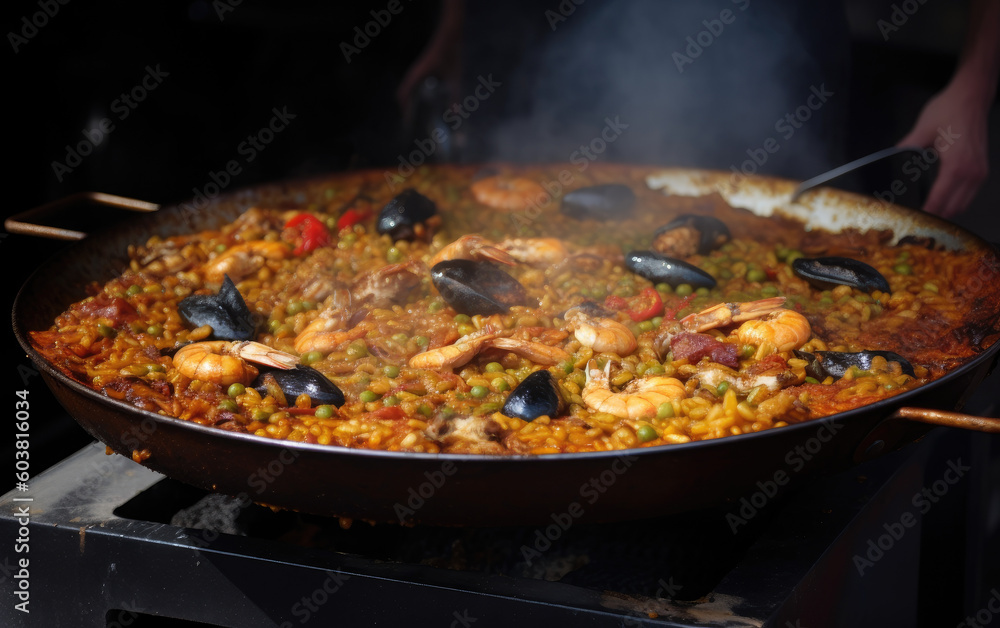 paella created with Generative AI technology paella created with Generative AI technology