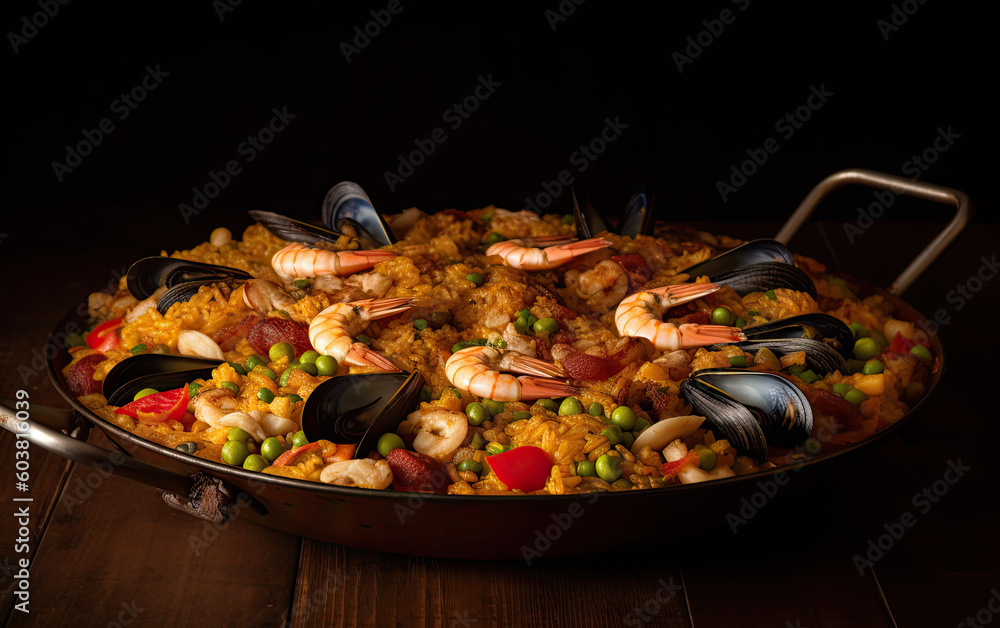 paella created with Generative AI technology paella created with Generative AI technology