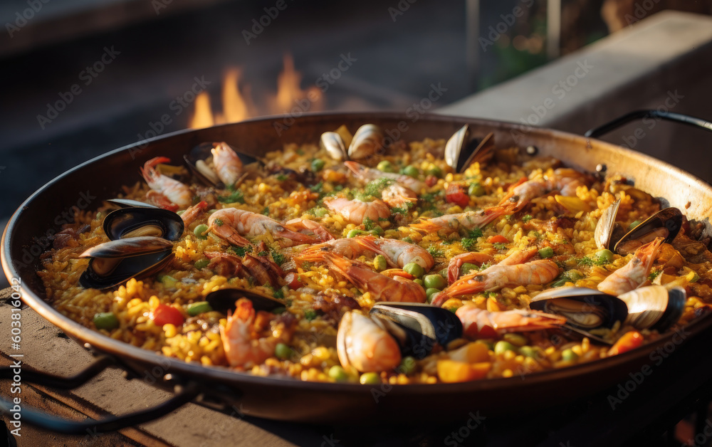 paella created with Generative AI technology paella created with Generative AI technology