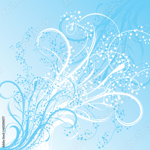 Winter floral background, vector illustration