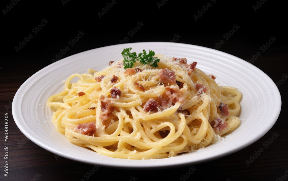 pasta carbonara created with Generative AI technology pasta carbonara created with Generative AI technology