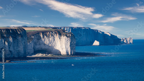 The famous white cliffs of Etretat and the Alabaster Coast, Normandy, France