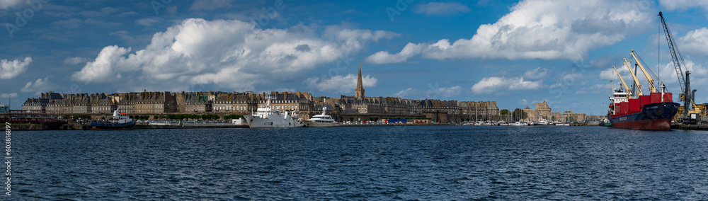 View on the port and skyline of Saint-Malo, Brittany, France