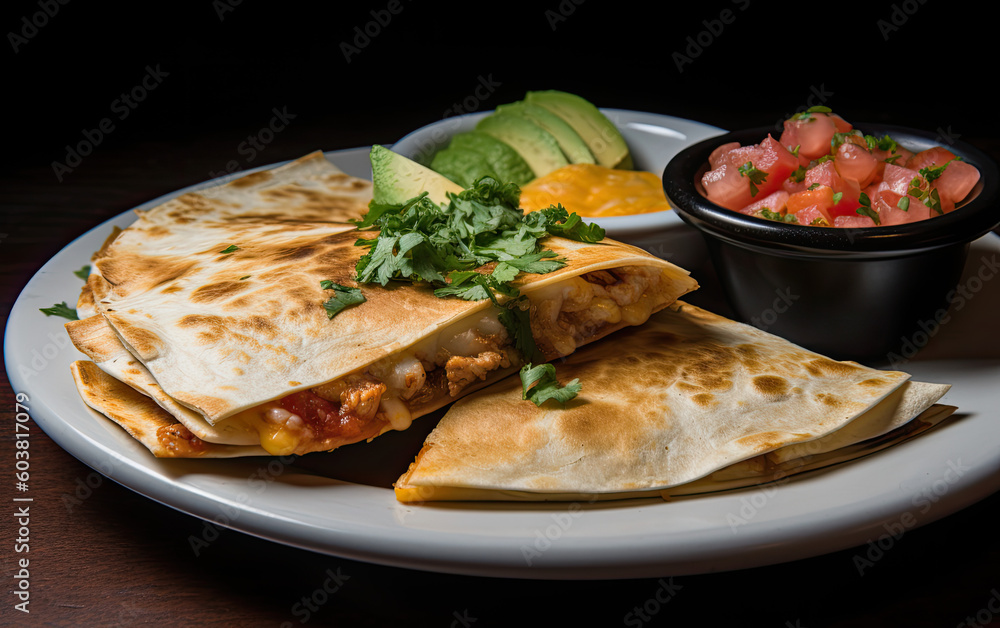 Mexican Quesadilla created with Generative AI technology Mexican Quesadilla created with Generative AI technology