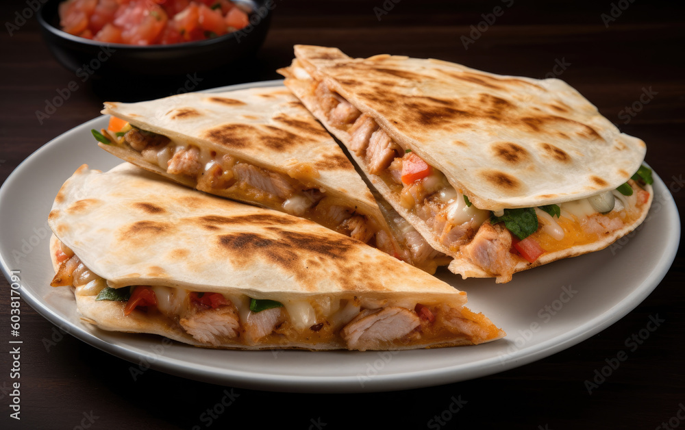 Mexican Quesadilla created with Generative AI technology Mexican Quesadilla created with Generative AI technology