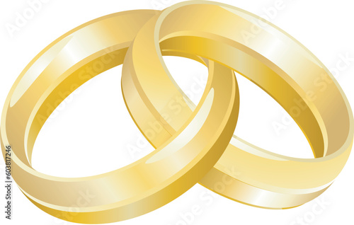 A vector illustration of intertwined wedding bands or rings
