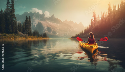 kayak trip on the lake photo