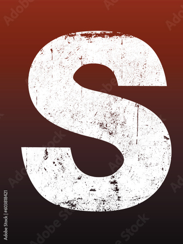 Fat Grunged Letters - S (Highly detailed grunge letter)