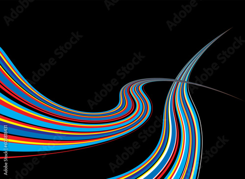 Illustrated space rainbow design with room to add your own copy
