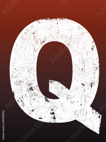Fat Grunged Letters - Q (Highly detailed grunge letter)