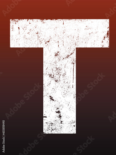 Fat Grunged Letters - T (Highly detailed grunge letter)
