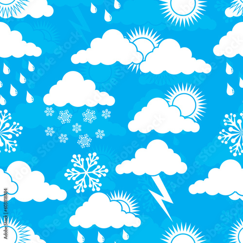 Weather seamless pattern, vector illustration
