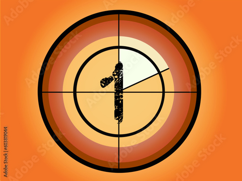 Orange and Red Circle Countdown at No 1 - (Vector Format)