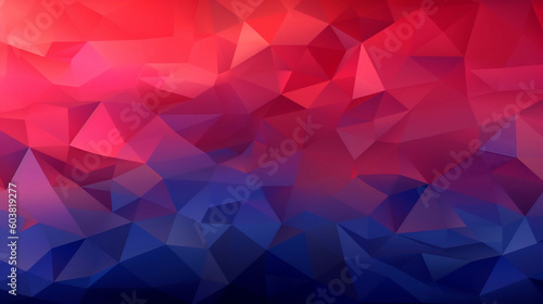 abstract background pattern of low poly crystal illustration in multi red and pink color. Generative AI