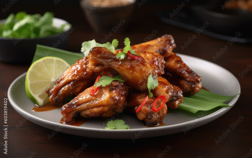 chicken wings grilled created with Generative AI technology