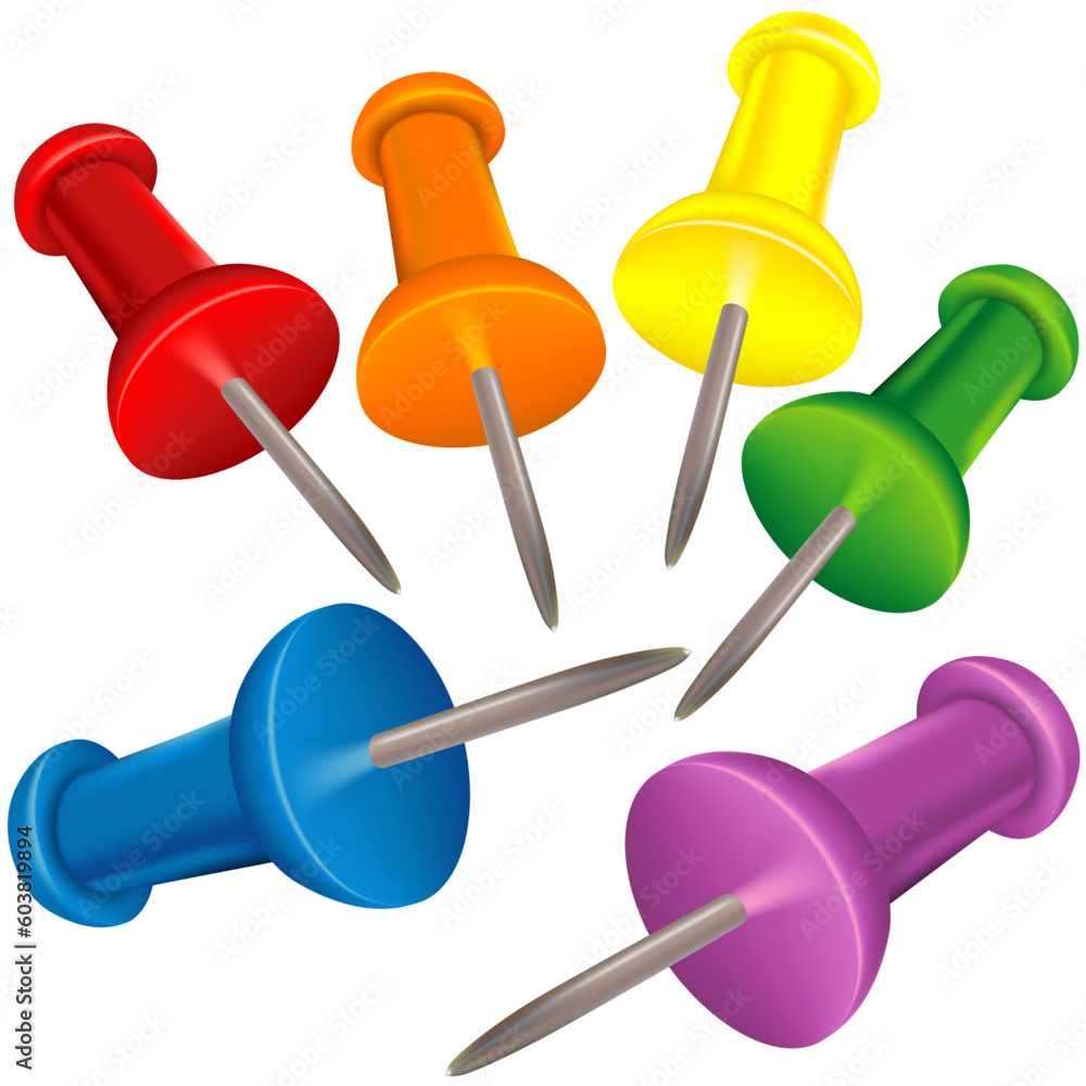Drawing-pins - Highly detailed and photorealistic vector illustration Drawing-pins - Highly detailed and photorealistic vector illustration