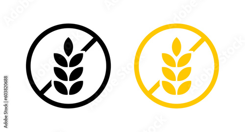 Gluten free label icon set