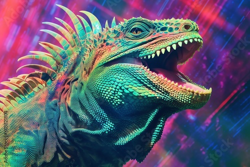 iguana on color lights background © RJ.RJ. Wave