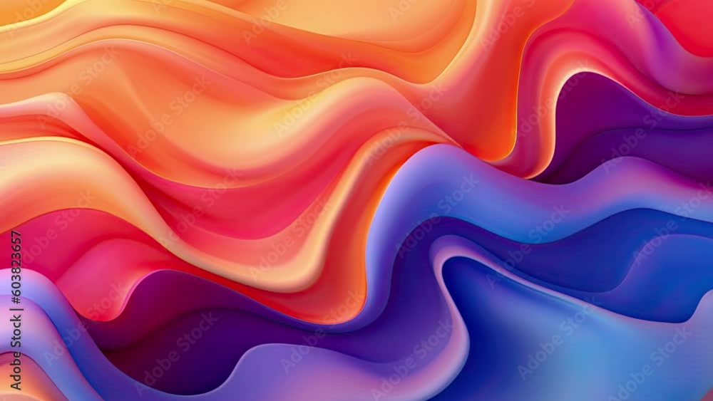 Abstract orange and blue liquid motion video background with slow movement, thick layer of paint, marble effect fluid Abstract orange and blue liquid motion video background with slow movement, thick layer of paint, marble effect fluid